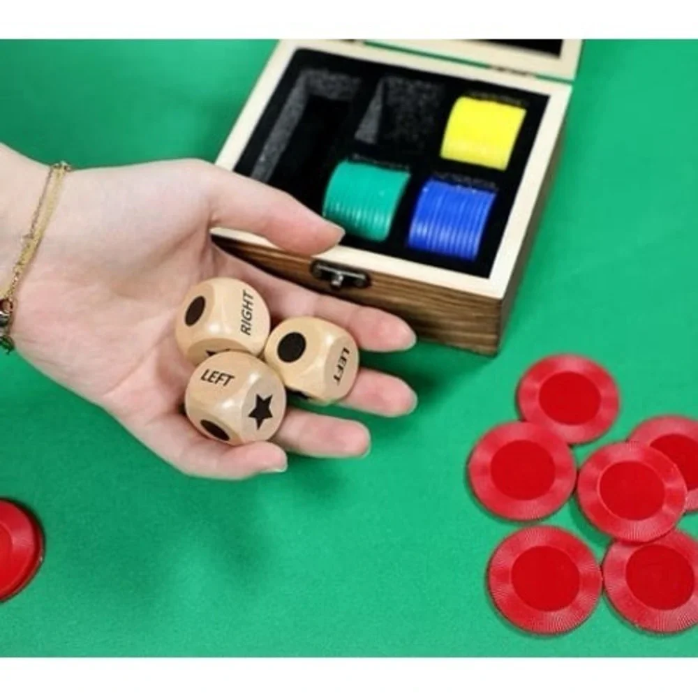 NEW fun left right center roll dice family & friends game. See pics for details